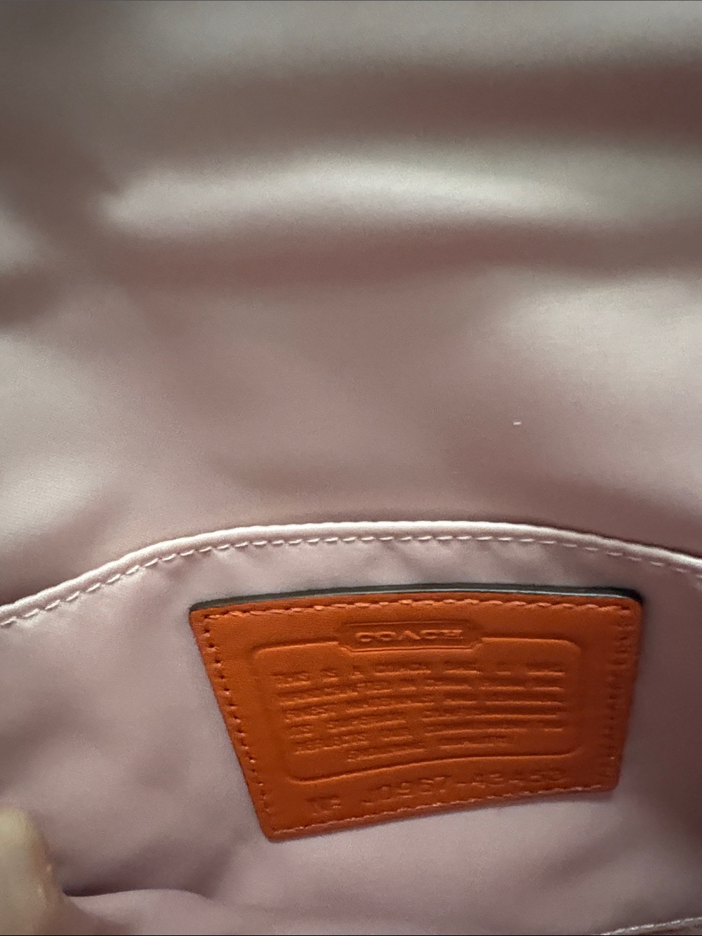 Coach Coral-Orange Leather Turnlock Crossbody - Picture 3 of 3